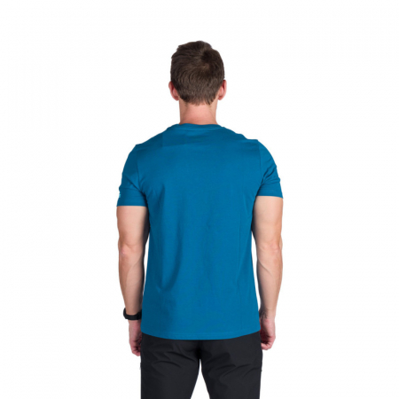 Tricou outdoor bumbac organic barbati NORTHFINDER BIRGER turcoaz print montan [2]