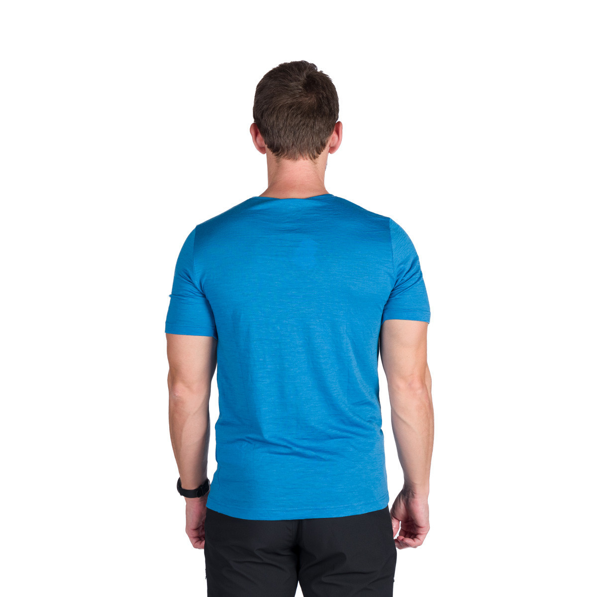 Tricou lana merinos barbati outdoor NORTHFINDER RAINER albastru print montan [1]