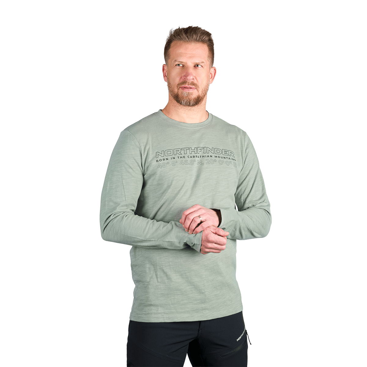 Bluza drumetii bumbac organic barbati NORTHFINDER DENES vernil [3]