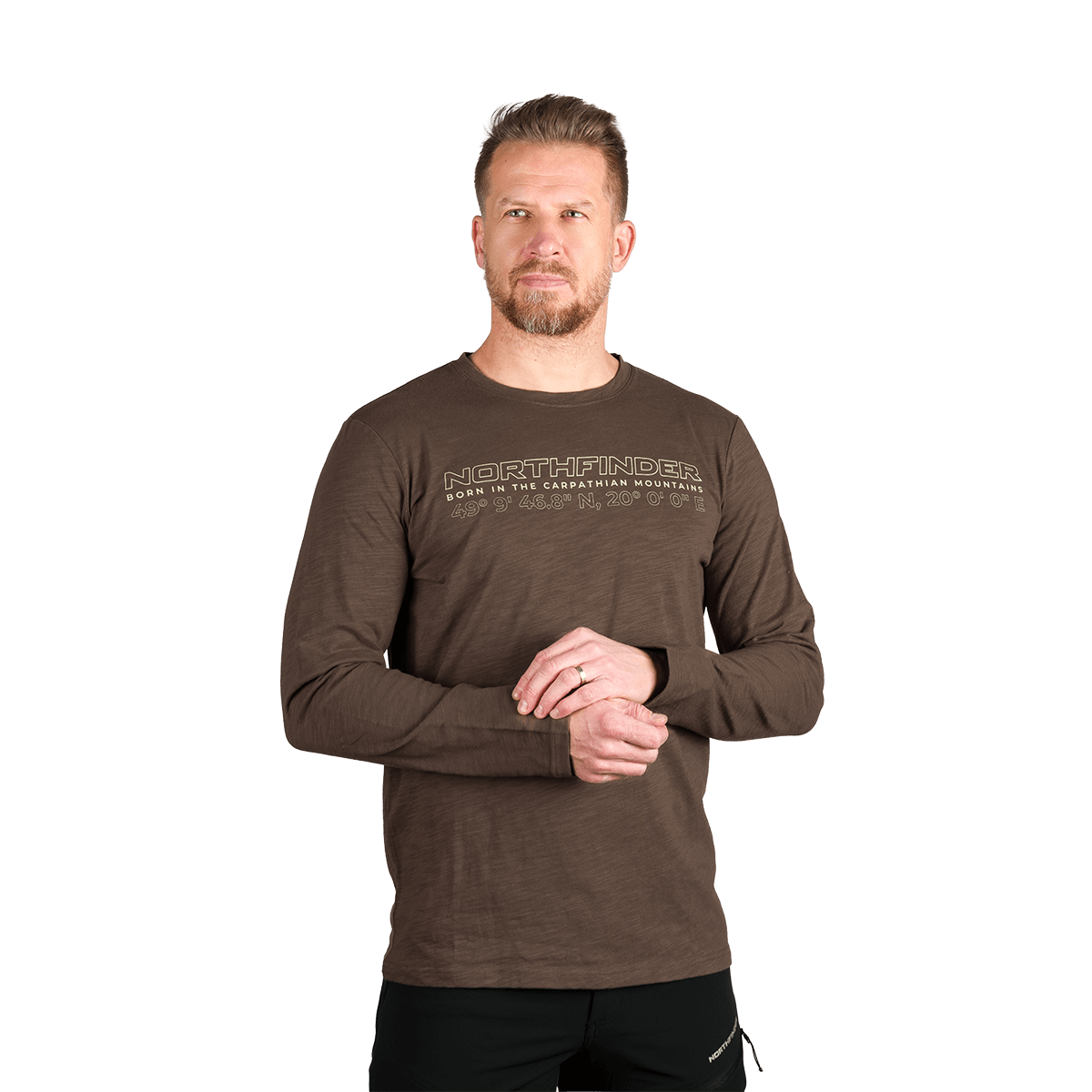 Bluza drumetii bumbac organic barbati NORTHFINDER DENES maro [3]