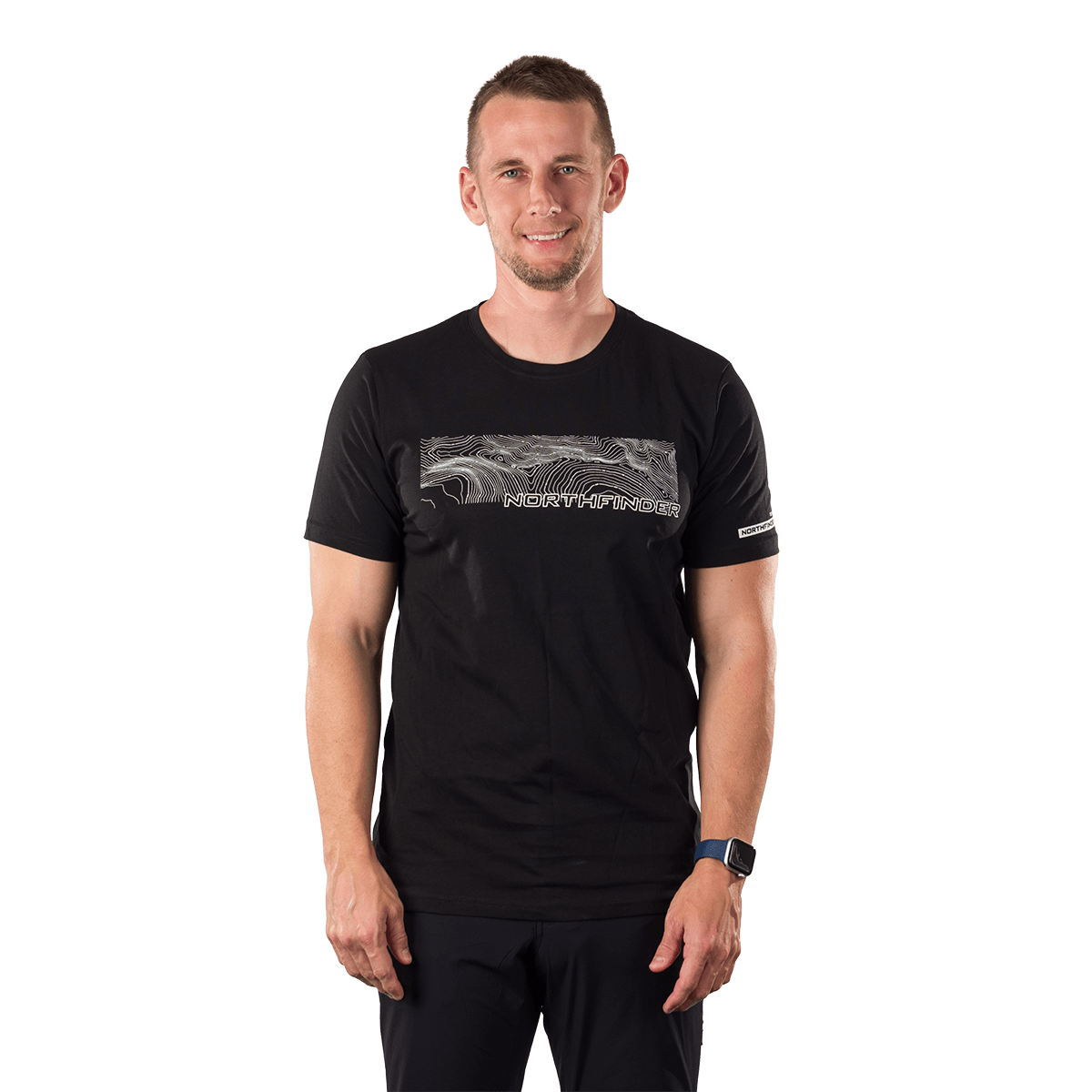 tricouri sport si outdoor - Tricou bumbac organic barbati NORTHFINDER AMAD negru