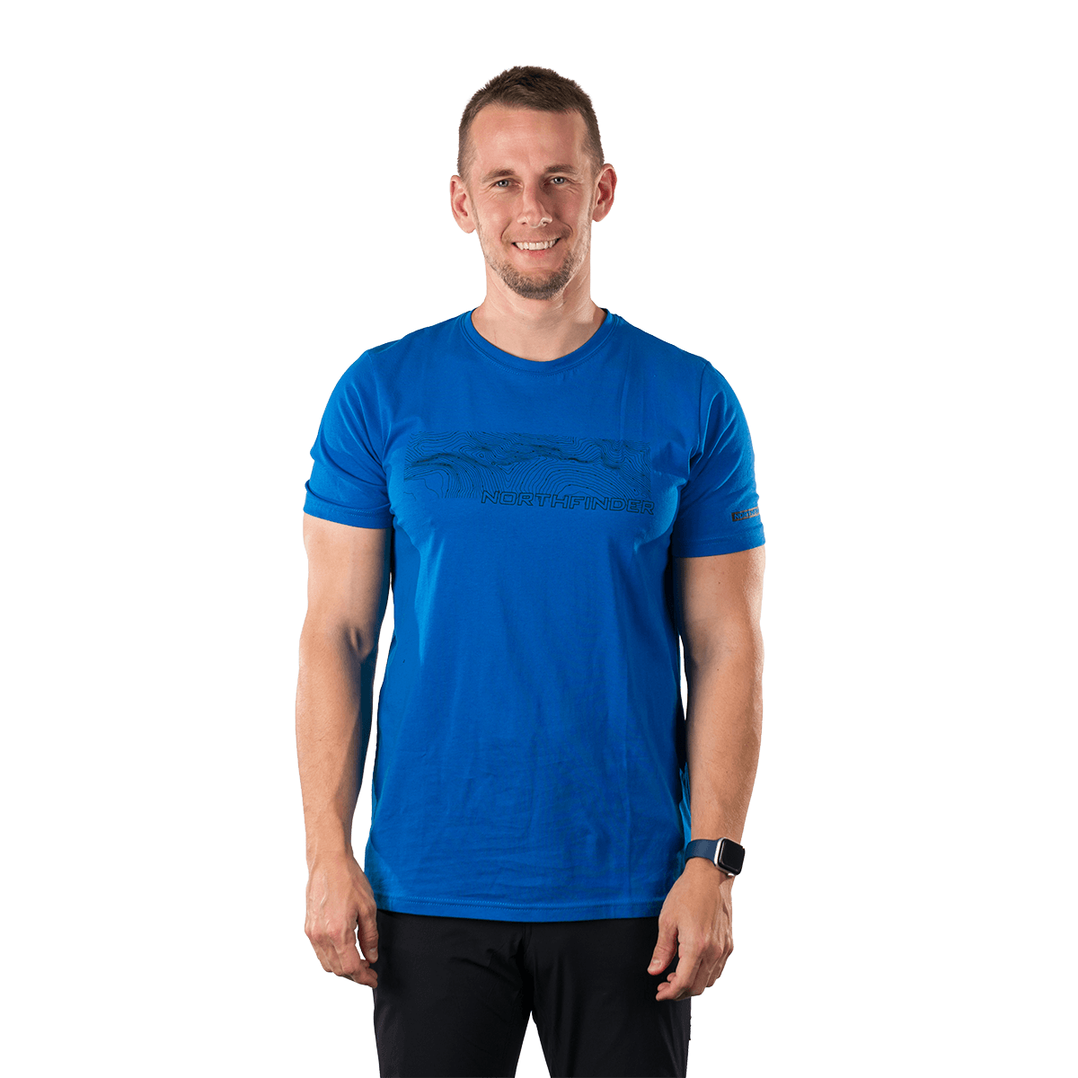 tricouri sport si outdoor - Tricou bumbac organic barbati NORTHFINDER AMAD albastru