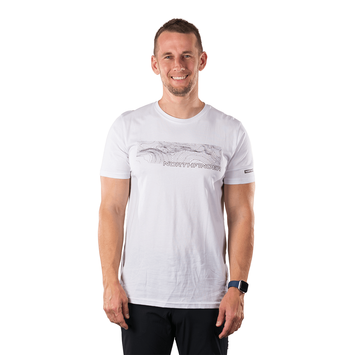 tricouri sport si outdoor - Tricou bumbac organic barbati NORTHFINDER AMAD alb