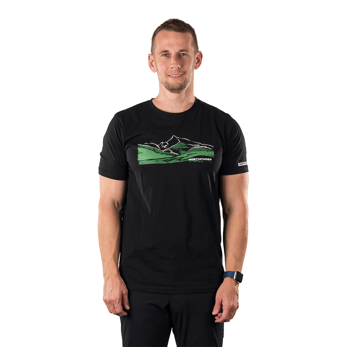 tricouri sport si outdoor - Tricou bumbac organic barbati NORTHFINDER BARTO  negru