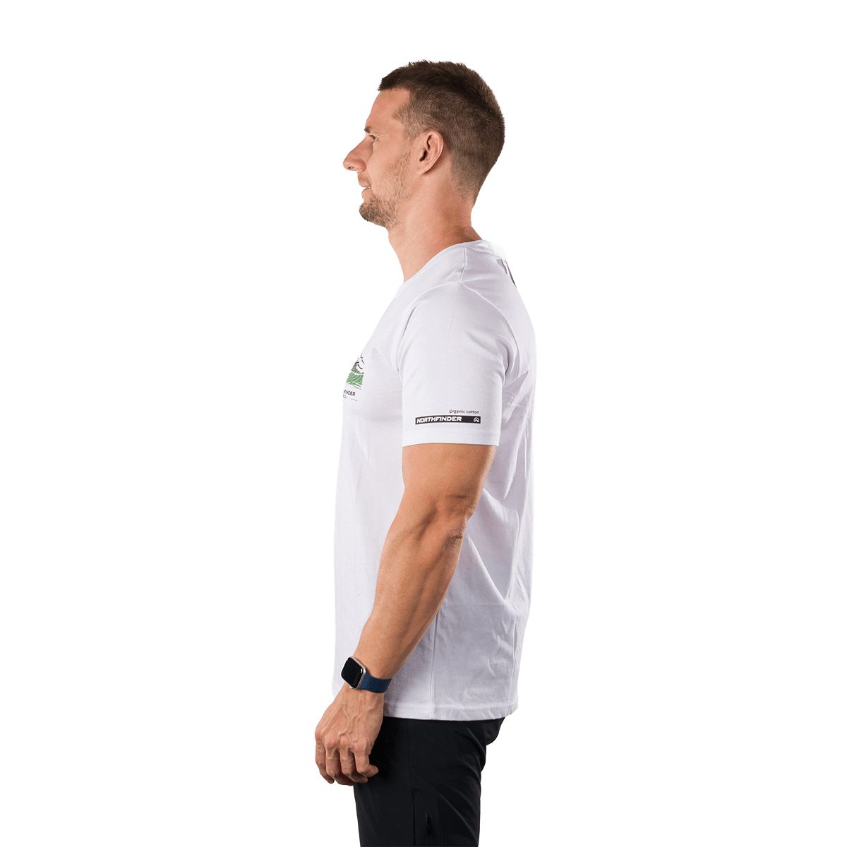 Tricou bumbac organic barbati NORTHFINDER BARTO alb [3]