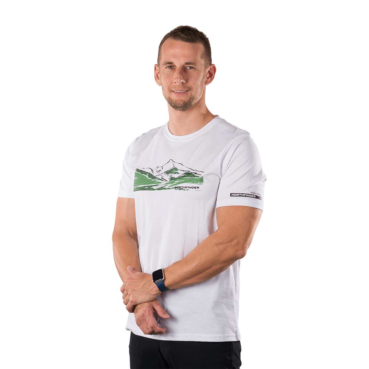 Tricou bumbac organic barbati NORTHFINDER BARTO alb [1]