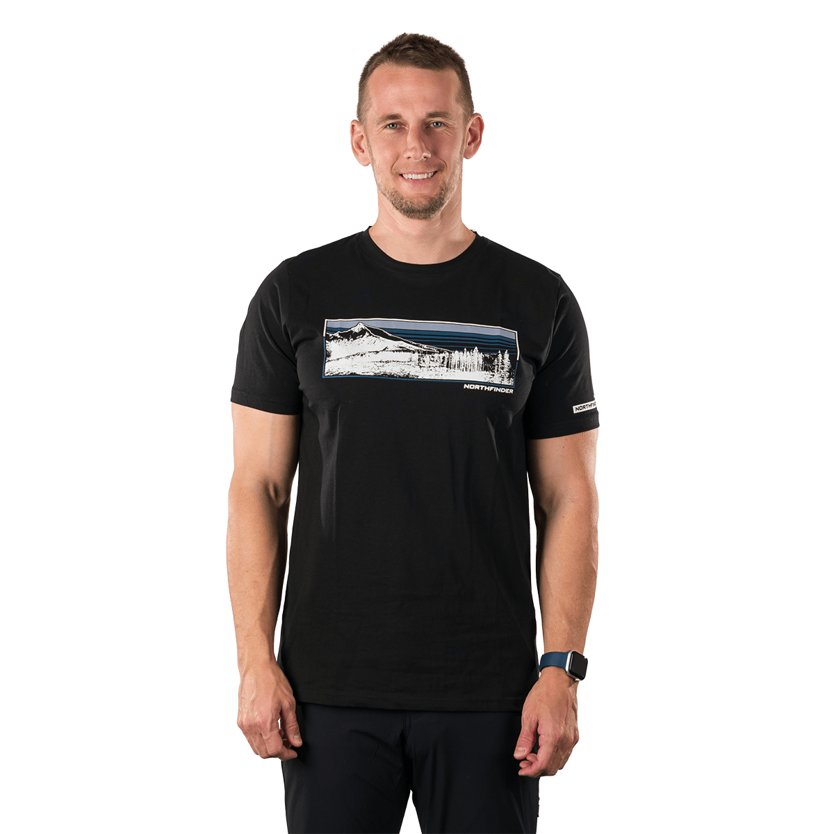 tricouri sport si outdoor - Tricou bumbac organic barbati barbati NORTHFINDER BARTOLOM negru