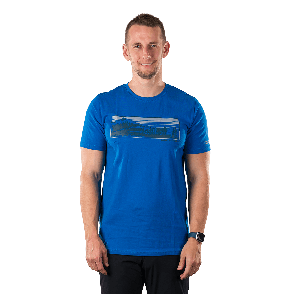 tricouri sport si outdoor - Tricou bumbac organic barbati barbati NORTHFINDER BARTOLOM albastru