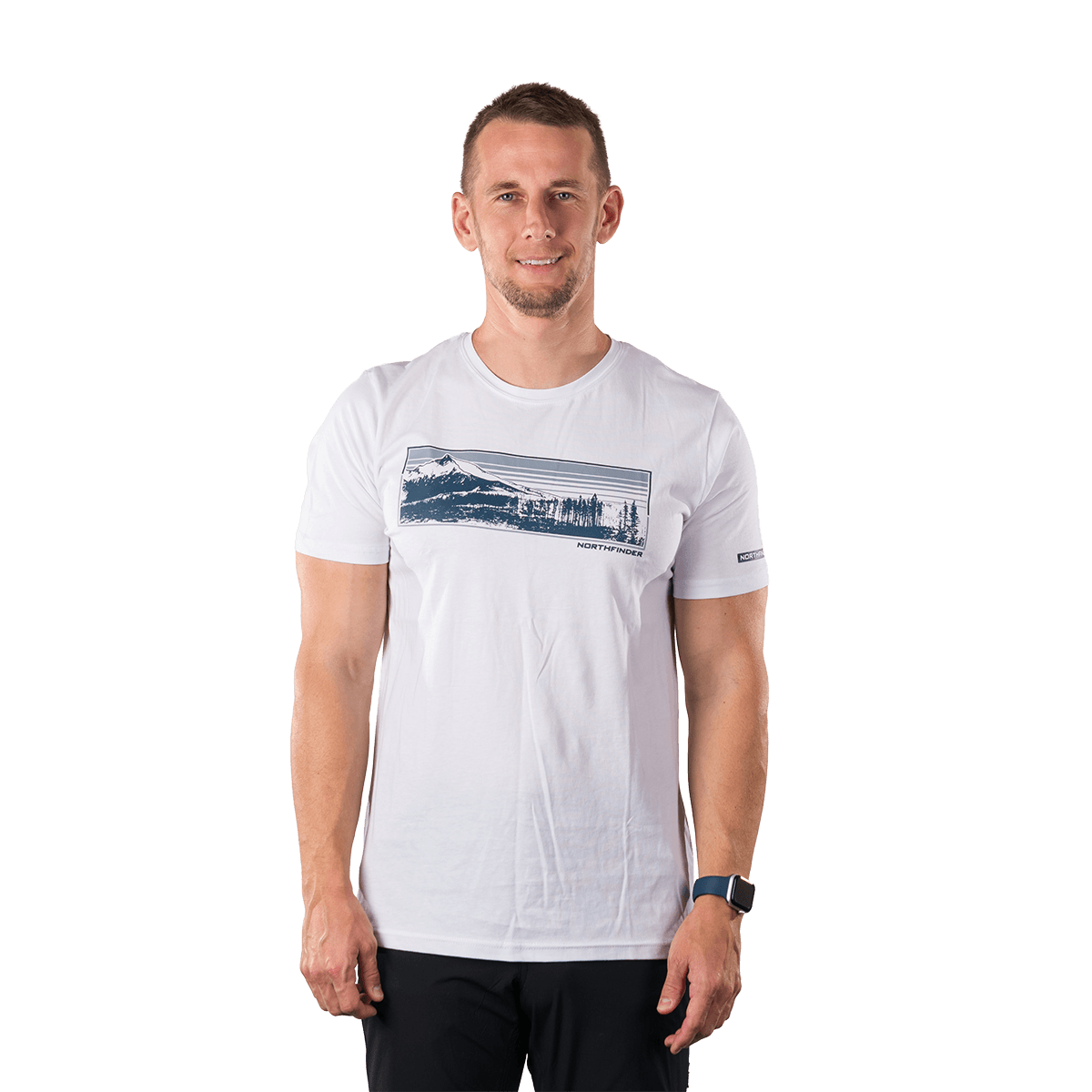 tricouri sport si outdoor - Tricou bumbac organic barbati barbati NORTHFINDER BARTOLOM alb