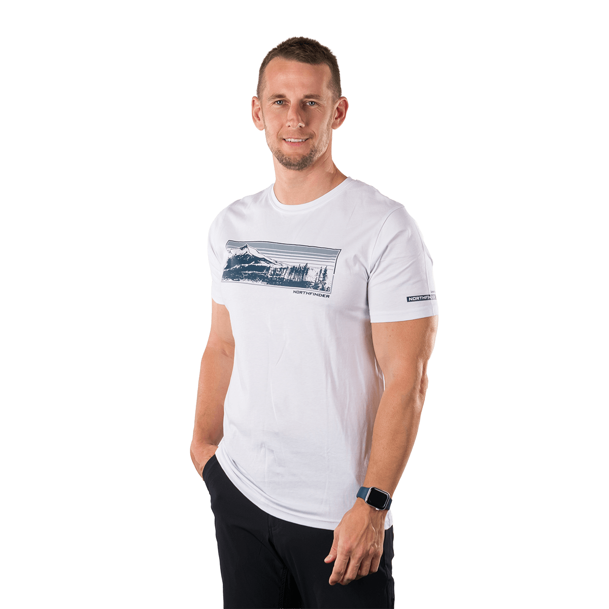 Tricou bumbac organic barbati barbati NORTHFINDER BARTOLOM alb [1]