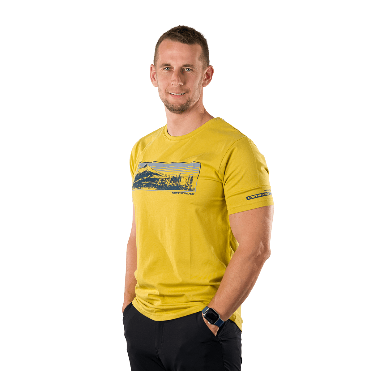Tricou bumbac organic barbati barbati NORTHFINDER BARTOLOM galben [1]