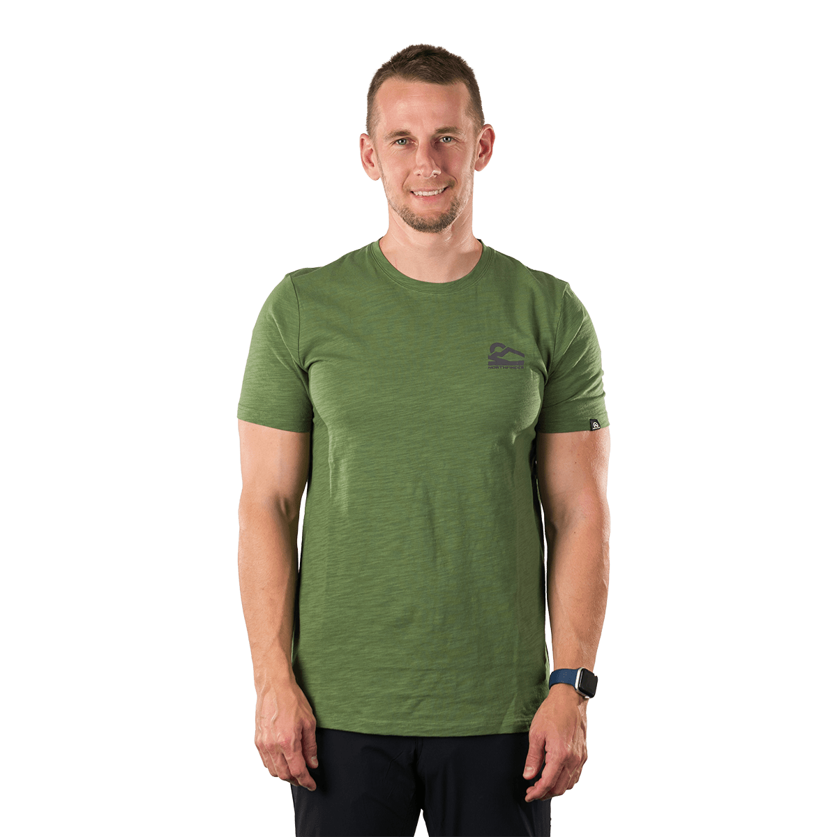 tricouri sport si outdoor - Tricou bumbac organic barbati NORTHFINDER HERMO verde