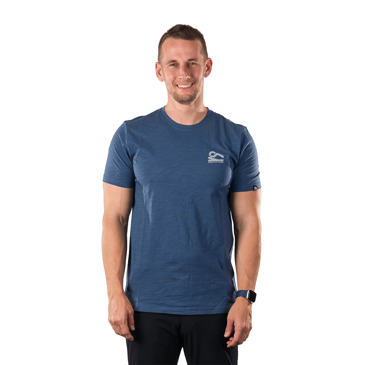 tricouri sport si outdoor - Tricou bumbac organic barbati NORTHFINDER HERMO albastru inchis