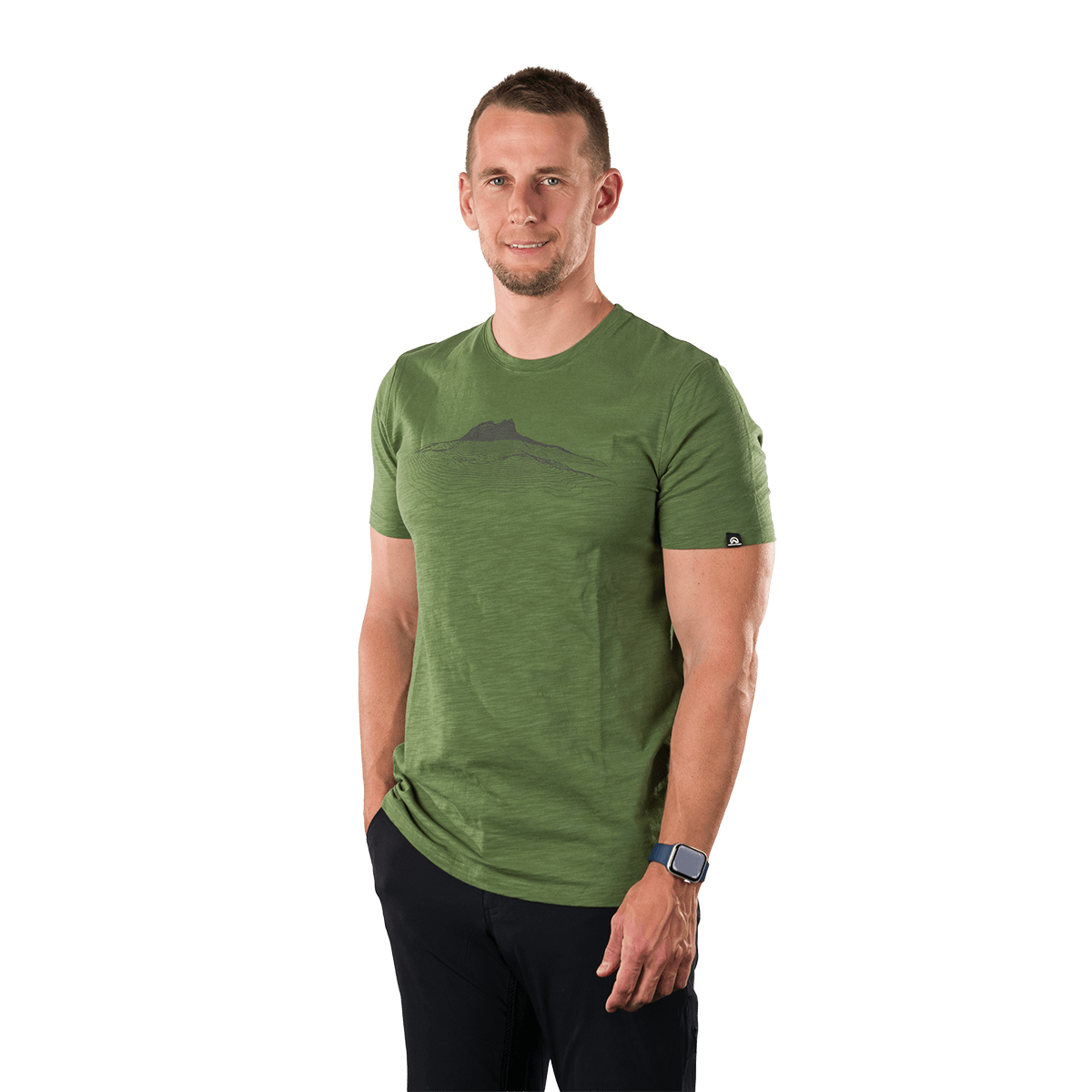 Tricou bumbac organic barbati NORTHFINDER JACINT verde [2]