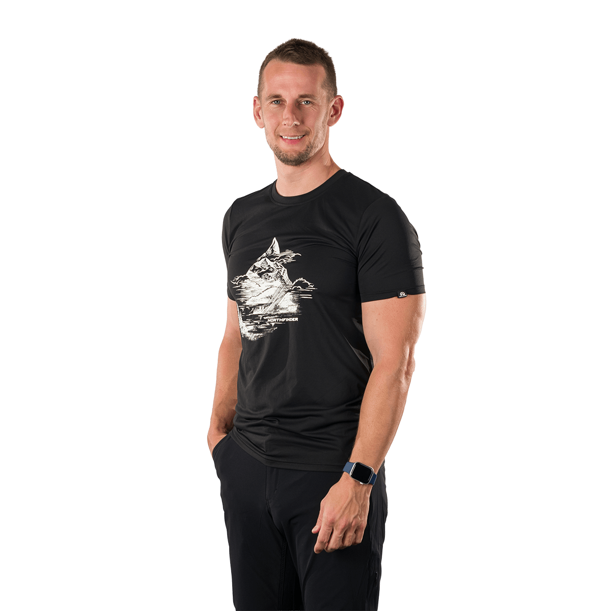 tricouri sport si outdoor - Tricou drumetie barbati NORTHFINDER NADAR negru