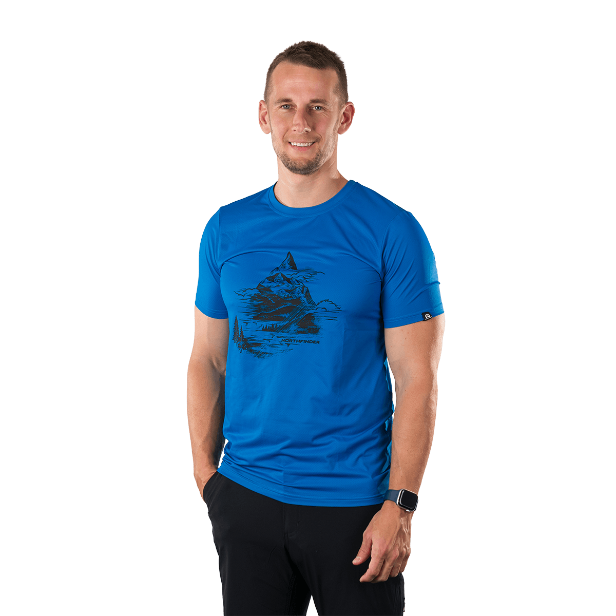 tricouri sport si outdoor - Tricou drumetie barbati NORTHFINDER NADAR albastru