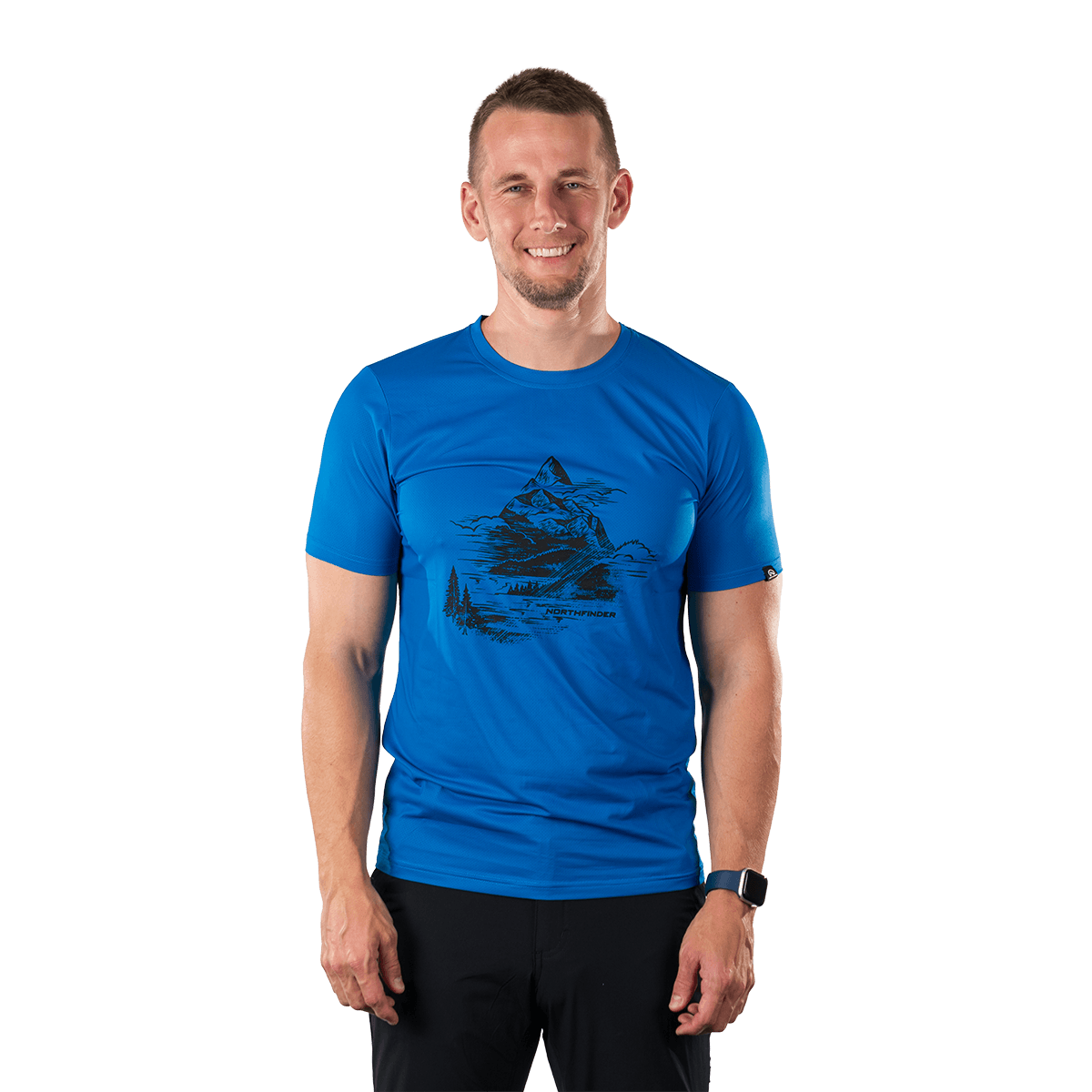 Tricou drumetie barbati NORTHFINDER NADAR albastru [2]