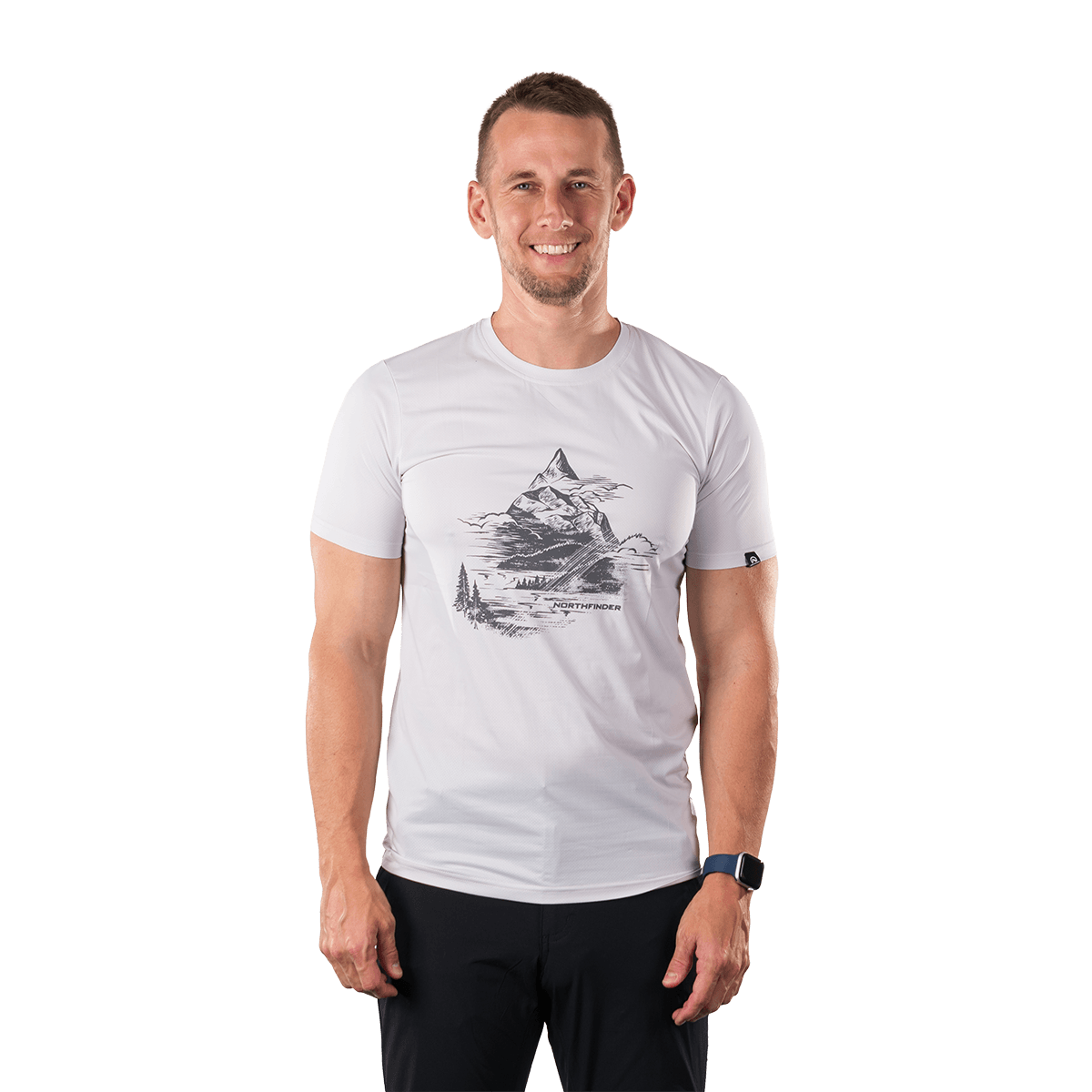tricouri sport si outdoor - Tricou drumetie barbati NORTHFINDER NADAR alb