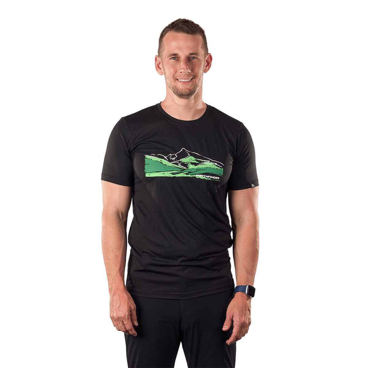 tricouri sport si outdoor - Tricou drumetie barbati NORTHFINDER NAZAREN negru
