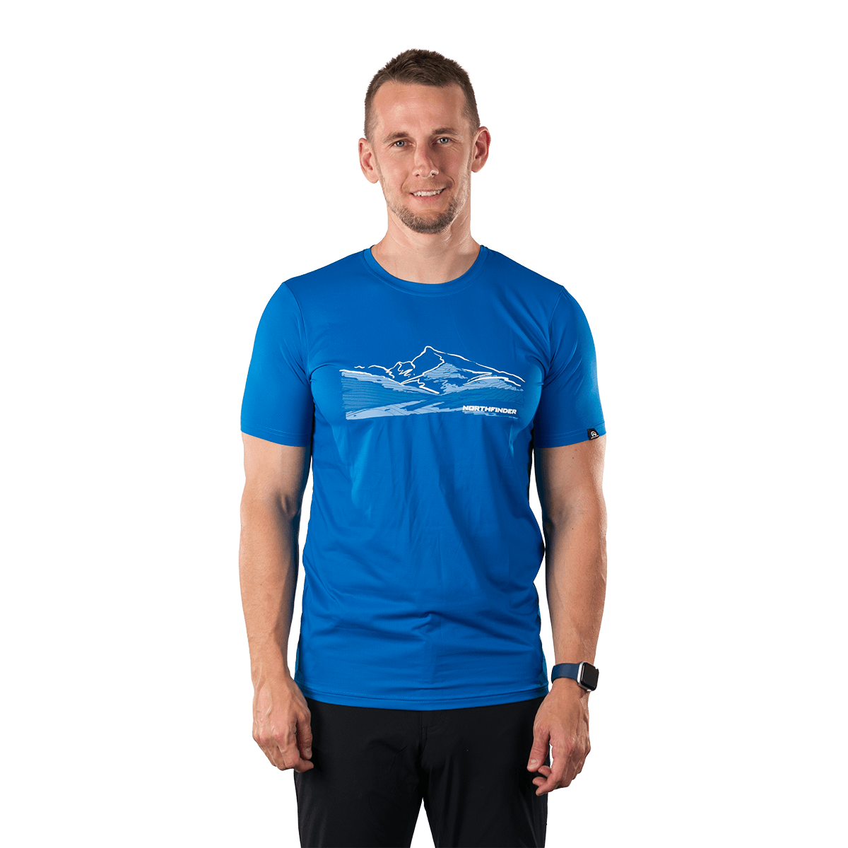 tricouri sport si outdoor - Tricou drumetie barbati NORTHFINDER NAZAREN albastru