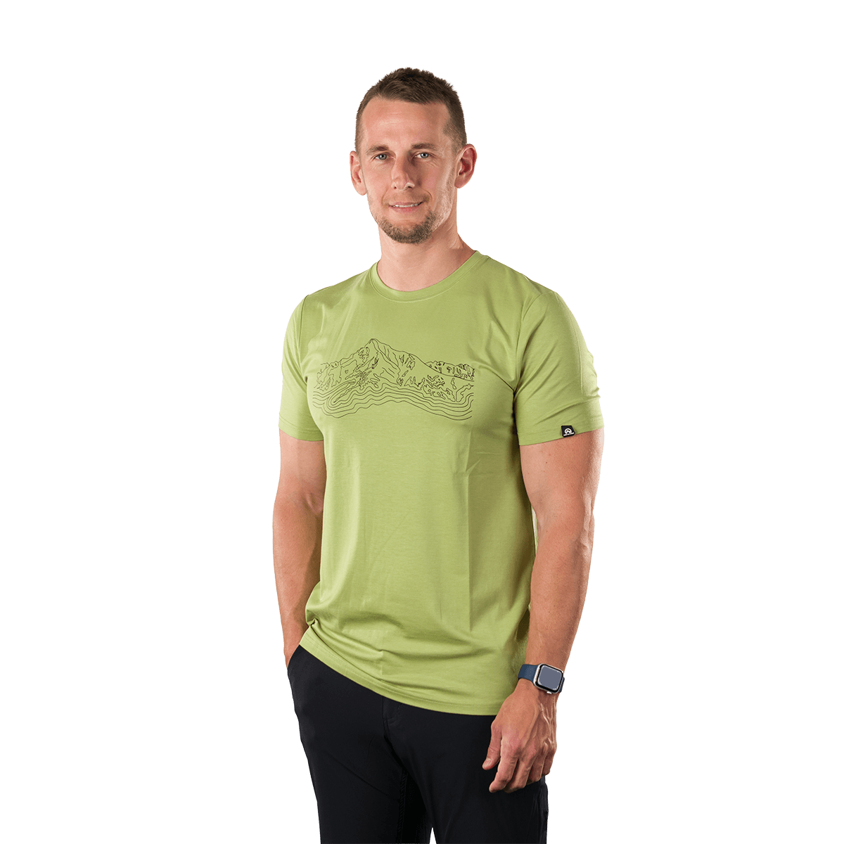 tricouri sport si outdoor - Tricou drumetie bambus/bumbac barbati NORTHFINDER HALM verde deschis