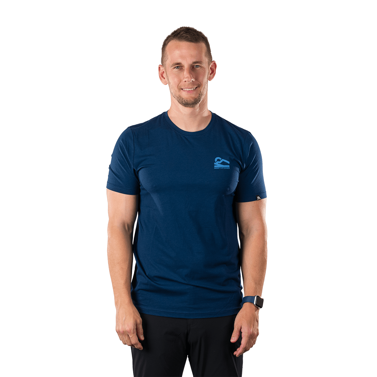 tricouri sport si outdoor - Tricou drumetie bambus/bumbac barbati NORTHFINDER ROQUE bleumarin