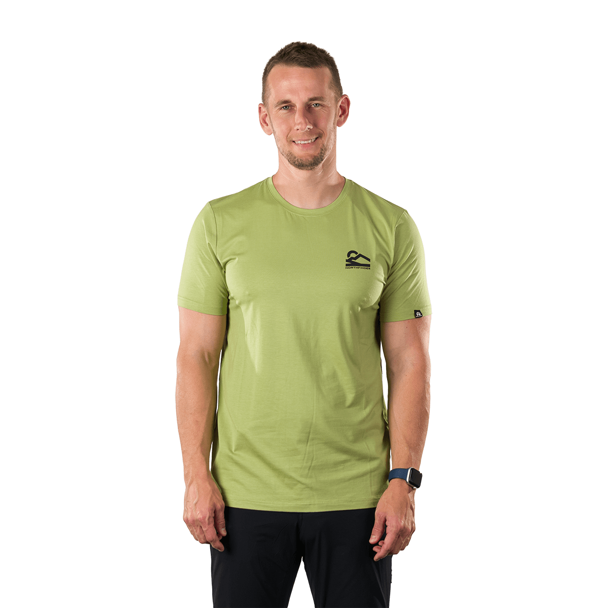 tricouri sport si outdoor - Tricou drumetie bambus/bumbac barbati NORTHFINDER ROQUE verde deschis