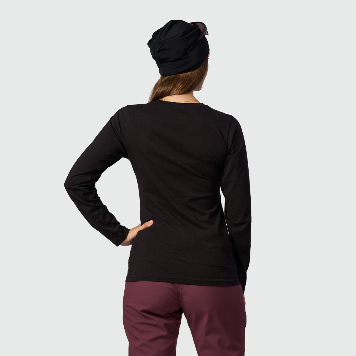 Bluza drumetie bumbac organic femei NORTHFINDER ANGE negru print inima [1]