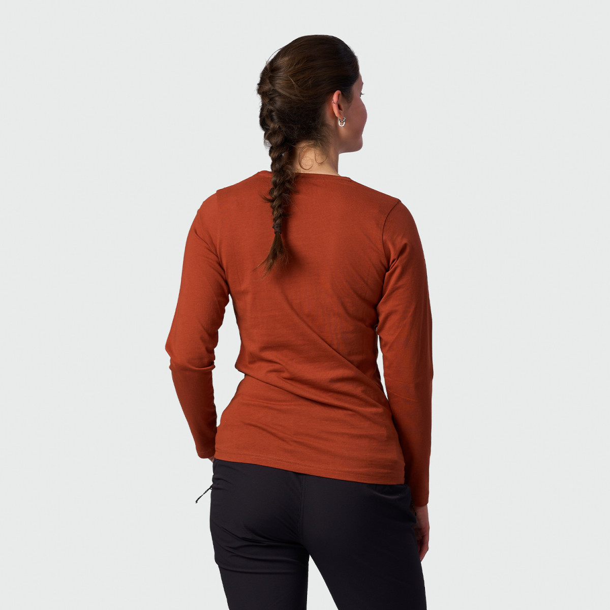 Bluza drumetie bumbac organic femei NORTHFINDER ANGE caramiziu print inima [1]