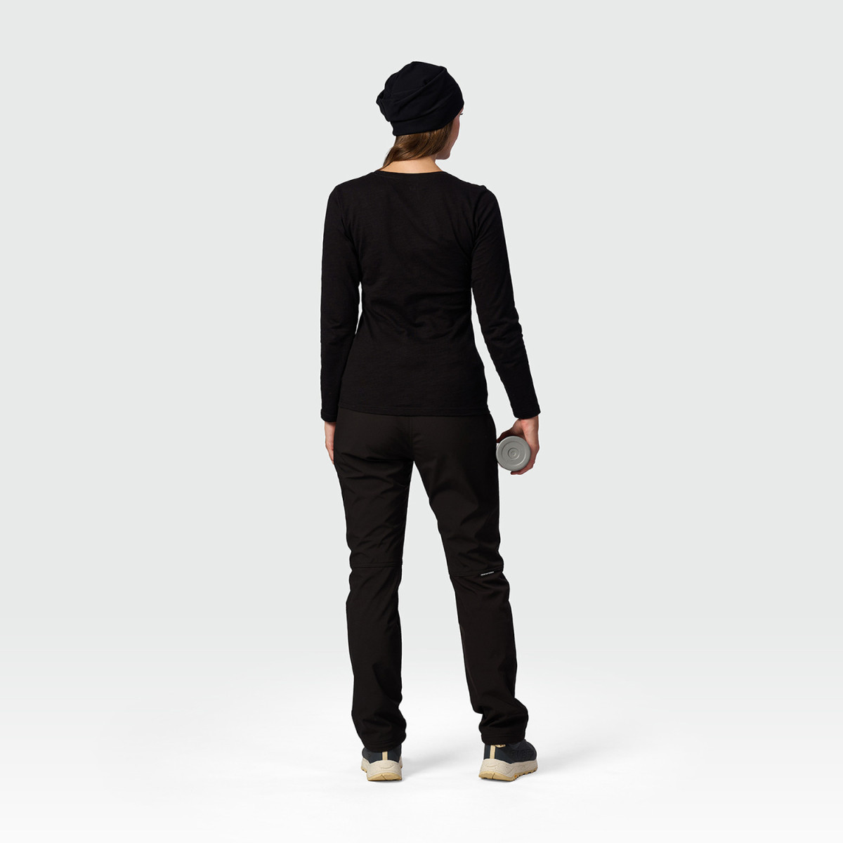 Bluza drumetie bumbac organic femei NORTHFINDER NUUTTI negru print inima [4]
