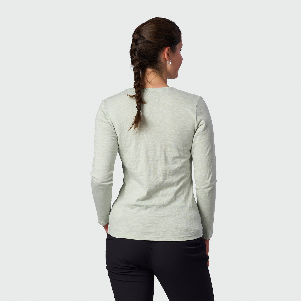 Bluza drumetie bumbac organic femei NORTHFINDER NUUTTI verde deschis print inima [1]