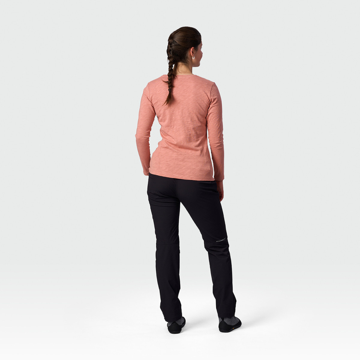 Bluza drumetie bumbac organic femei NORTHFINDER NUUTTI roz print inima [3]