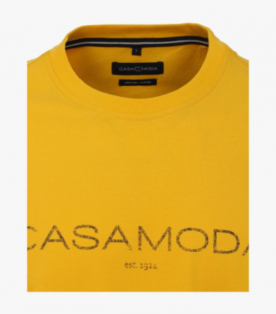Tricou barbati bumbac organic logo CASA MODA galben [1]