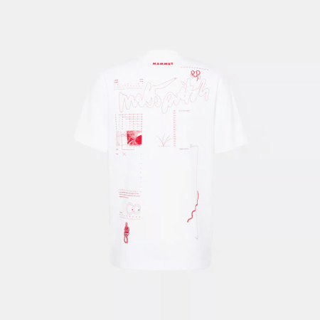 Tricou bumbac organic barbati MAMMUT Base MULTI-PITCH alb print alpinism [1]