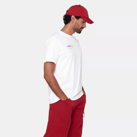 Tricou bumbac organic barbati MAMMUT Base MULTI-PITCH alb print alpinism [3]