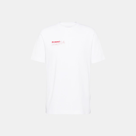 Outdoor - Tricou bumbac organic barbati MAMMUT Base MULTI-PITCH alb print alpinism