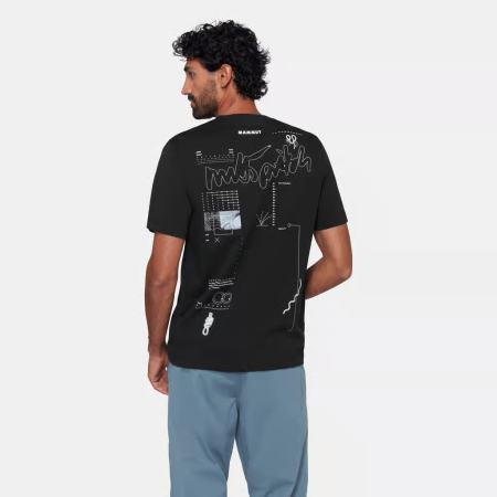 Tricou bumbac organic barbati MAMMUT Base MULTI-PITCH negru print alpinism [3]