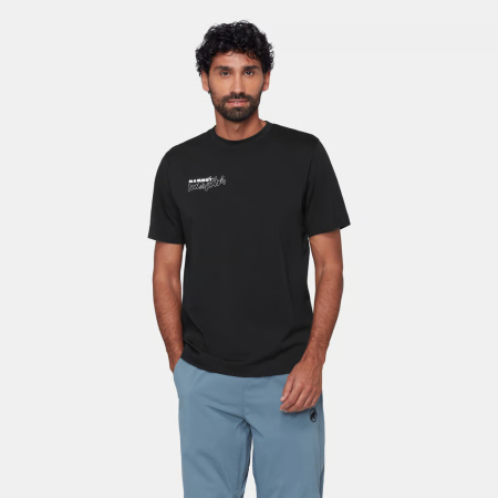 Tricou bumbac organic barbati MAMMUT Base MULTI-PITCH negru print alpinism [1]
