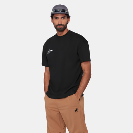 Tricou bumbac organic barbati MAMMUT BASE RELAXED GLACIER negru print ghetar [1]