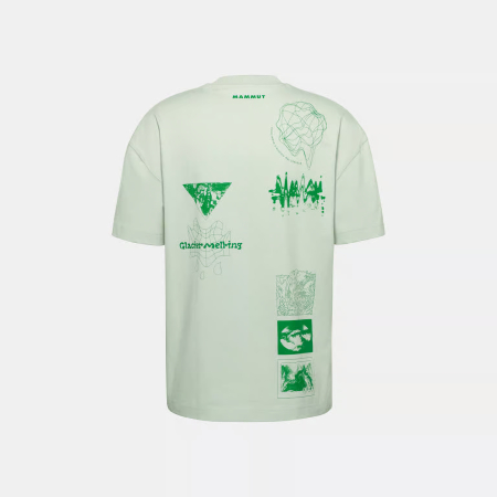 Tricou bumbac organic barbati MAMMUT BASE RELAXED GLACIER vernil print ghetar [5]