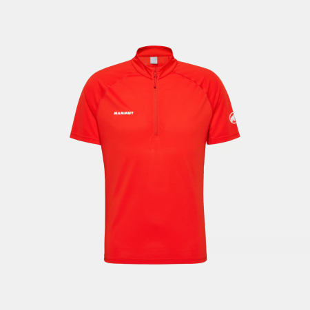 tricouri sport si outdoor - Tricou multifunctional fermoar 1/2 barbati MAMMUT DUCAN FL rosu