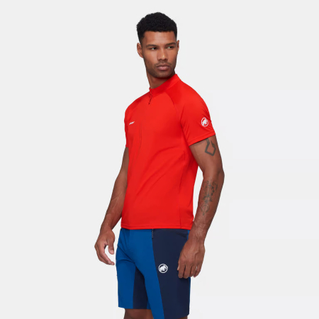 Tricou multifunctional fermoar 1/2 barbati MAMMUT DUCAN FL rosu [2]