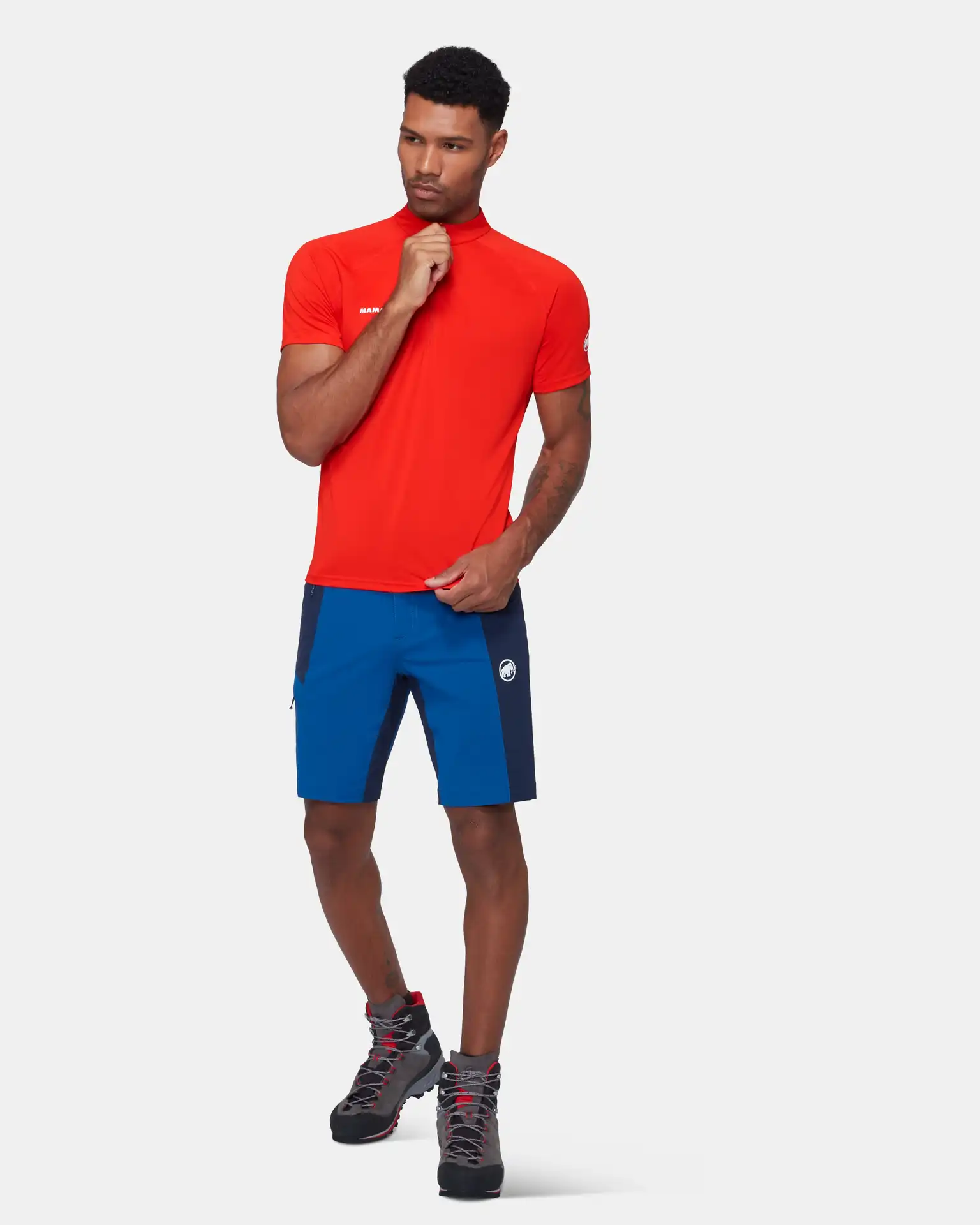 Tricou multifunctional fermoar 1/2 barbati MAMMUT DUCAN FL rosu [5]