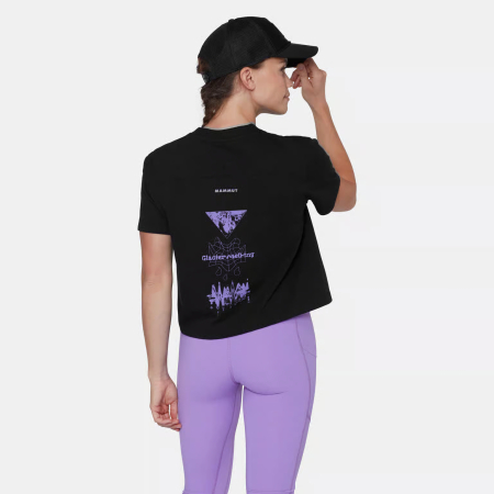 Tricou scurt bumbac organic femei MAMMUT BASE CR.GLACIER negru print ghetar [2]