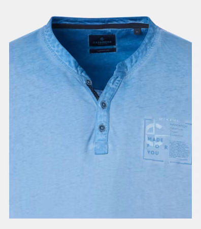 Tricou Henley bumbac barbati CASA MODA albastru [2]