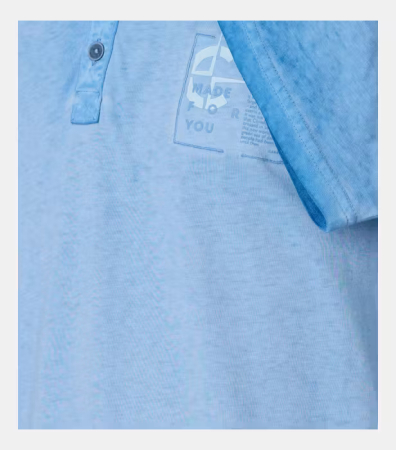 Tricou Henley bumbac barbati CASA MODA albastru [3]