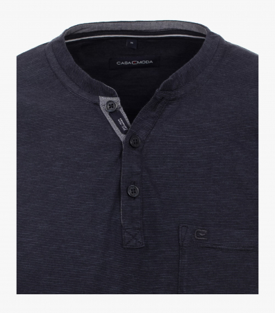 Tricou Henley bumbac barbati CASA MODA bleumarin melanj [2]
