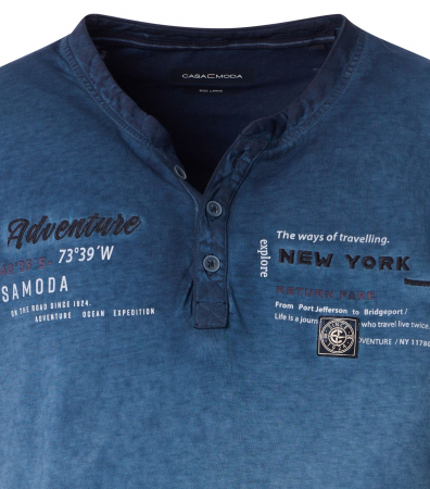 Tricou Henley bumbac barbati CASA MODA New York bleumarin [2]