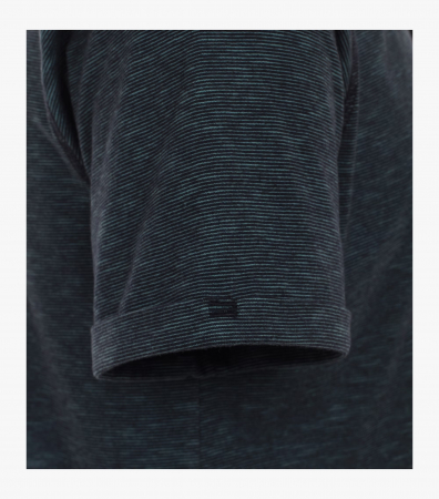 Tricou Henley bumbac barbati CASA MODA turcoaz melanj [3]