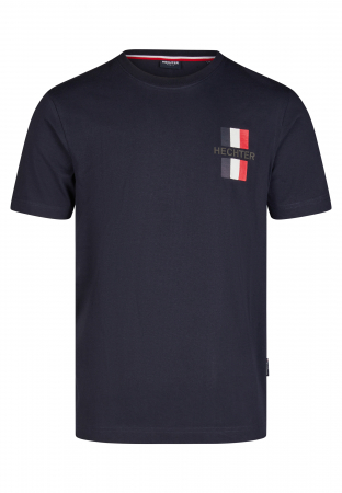 Tricouri - Tricou jerseu bumbac barbati HECHTER bleumarin logo H tricolor